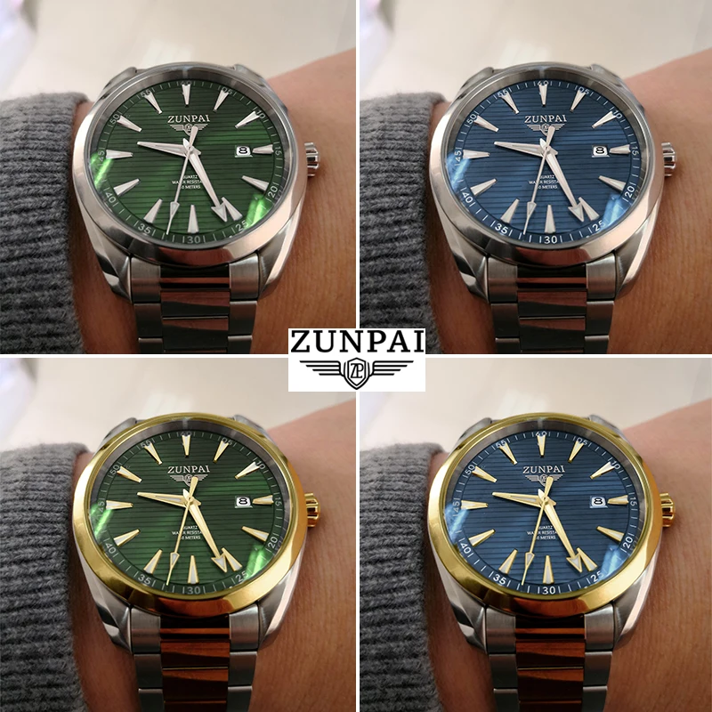 100%Original ZUNPAI Watch For Men Waterproof Stainless steel Fashion Luxury Men Watches Waterproof Luminous Quartz WristWatch