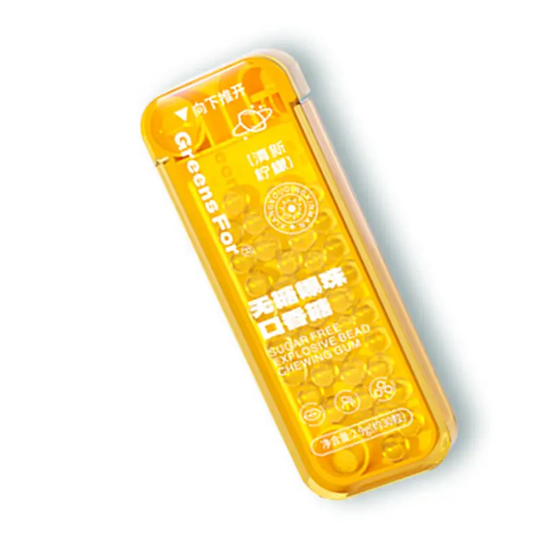 Cuentas de goma de mascar de limón de colores de 6 mm, caramelos de menta sin azúcar para el cuidado bucal y aliento fresco en lata deslizable portátil