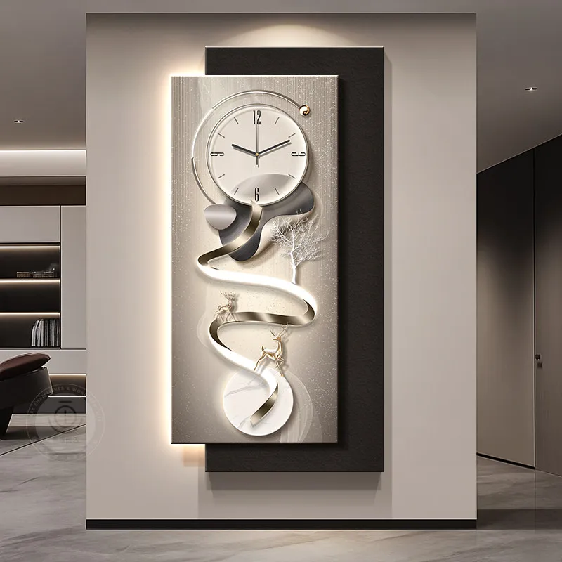Minimalist Nordic Wall Clocks LED Luxury Big Size Sandstone Creative Wall Watch Fashion Classic Silent Clock Murale Lamp Decor