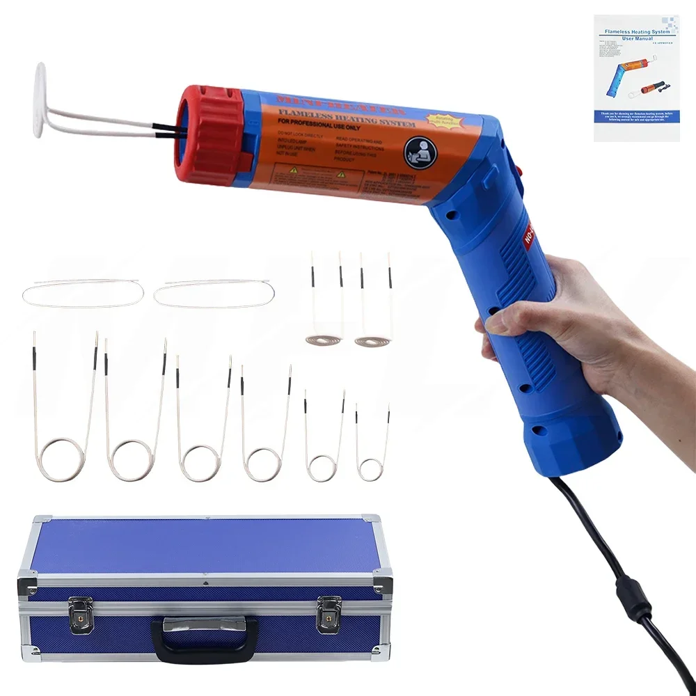 1100W Magnetic Induction Heater Tool New Rotated Handle Bolt Removal Tool Heater Kit with 8/10 Coils 110V/220V Optional