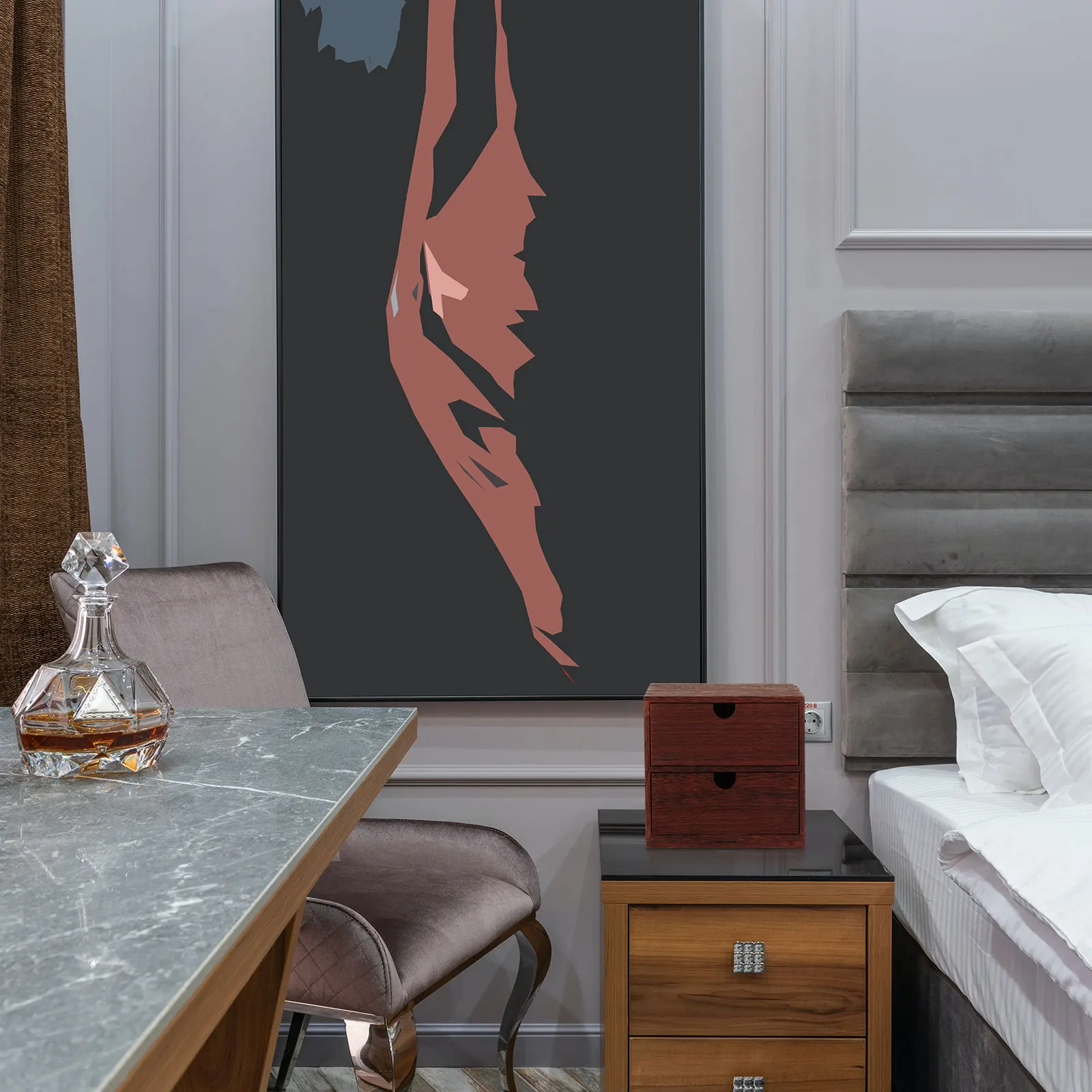 

1Pcs Four-Layer Solid Wood Desktop Storage Box Vintage Style Organizer Multi-Functional Cosmetics and Daily Item Container