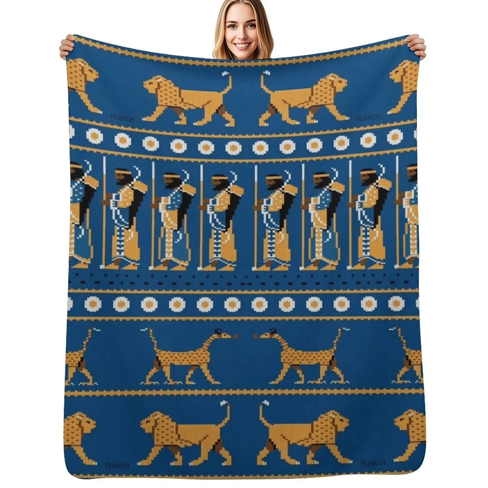 Ancient Knits - Babylon Throw Blanket Soft Home Decor Blanket for Couch Bedroom