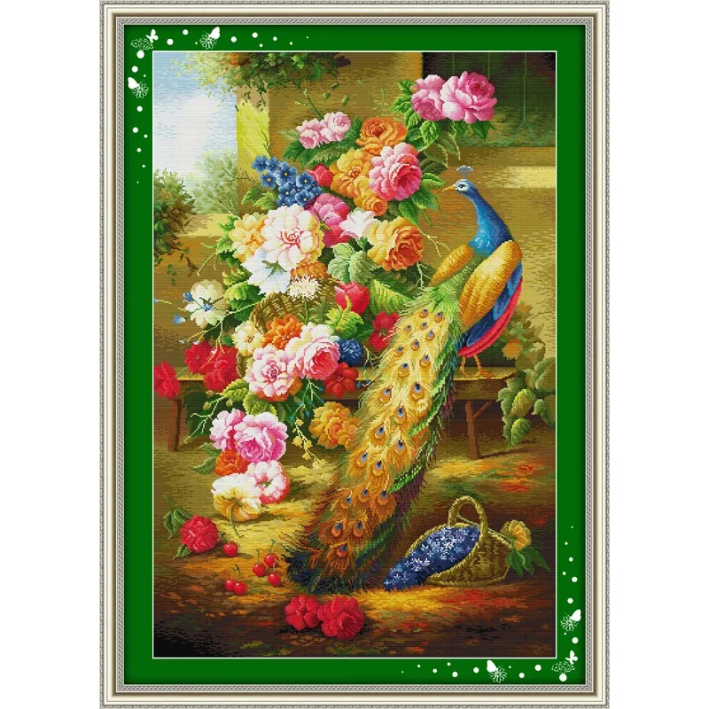 

Joy Sunday New Stamped Cross Stitch Ki,11CT/14CT/16CTDIY Easy Pattern Aida Fabric Embroidery Set-Wealth & Honour(2)