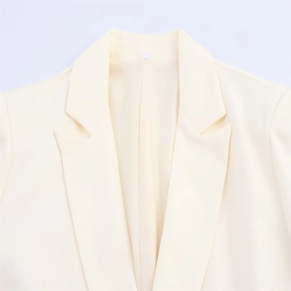 ملابس نسائية خريفية جديدة على الطراز الأوروبي والأمريكي سترة بدلة بسيطة من مزيج الكتان #3