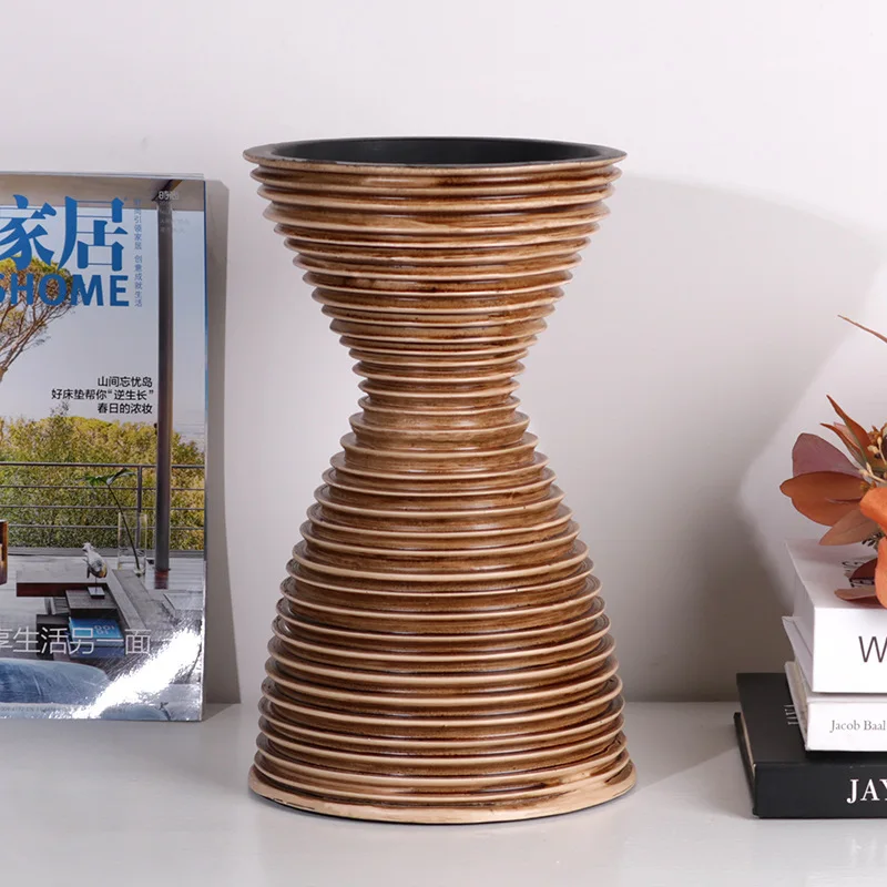 

Wabi Stillwind Vase Small Waist Flower Arrangement Ring Flower Ornament Model Room Living Room Entrance Desktop Modern Decoratio