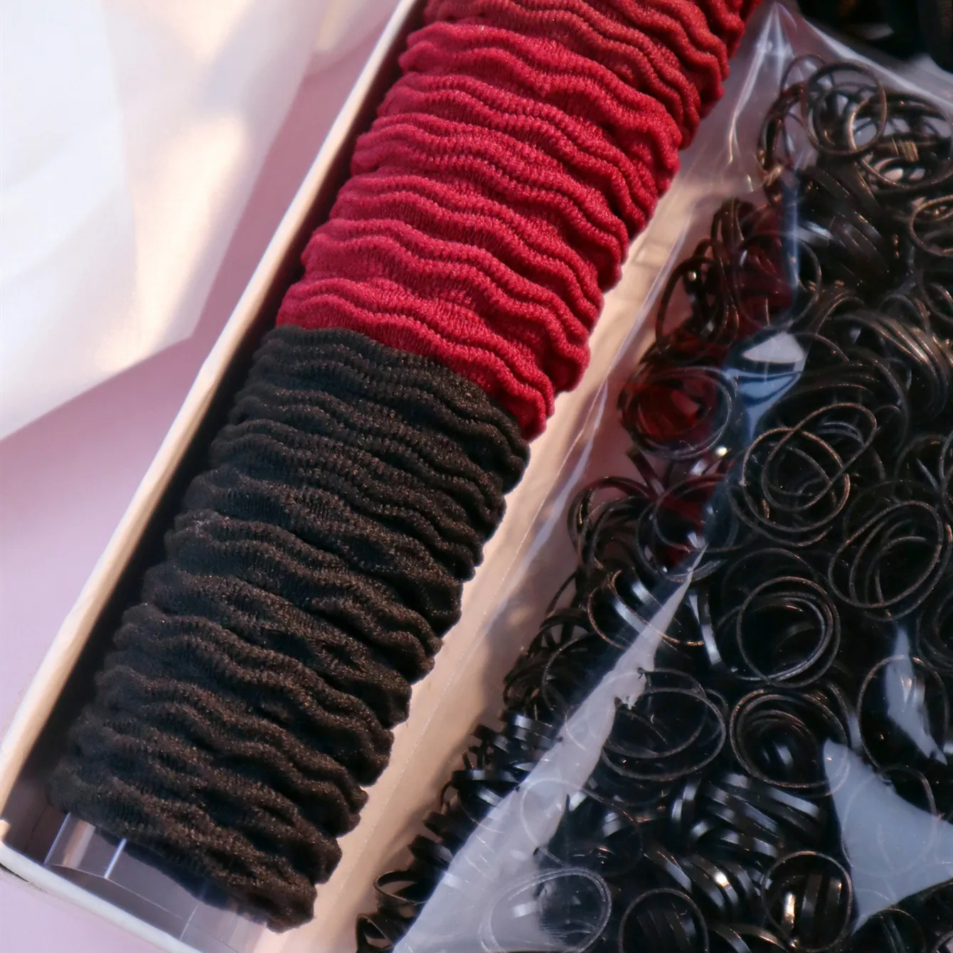 Black, White, Red, Hair Accessories Set for Women, Seamless Ponytail Holders Variety Hair Scrunchies For Women Lady 2024 New