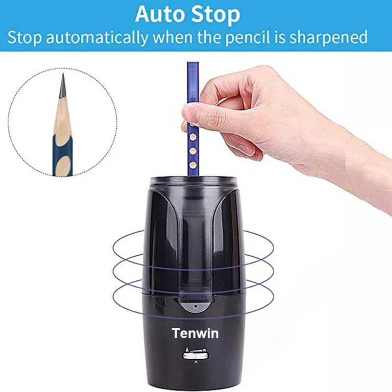 Imagem -04 - Apontador de Lápis Elétrico Automático para Lápis Coloridos Usb Auto Sharpener Papelaria Mecânica Suprimentos para Crianças Artistas