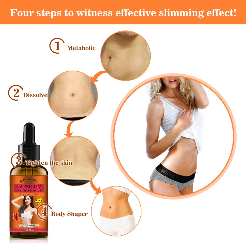 Okeny's Essential Oil Slimming Body Thin Leg Waist Fat Burner Burning Anti Cellulite Weight Loss Chili Slimming Oil 30ml