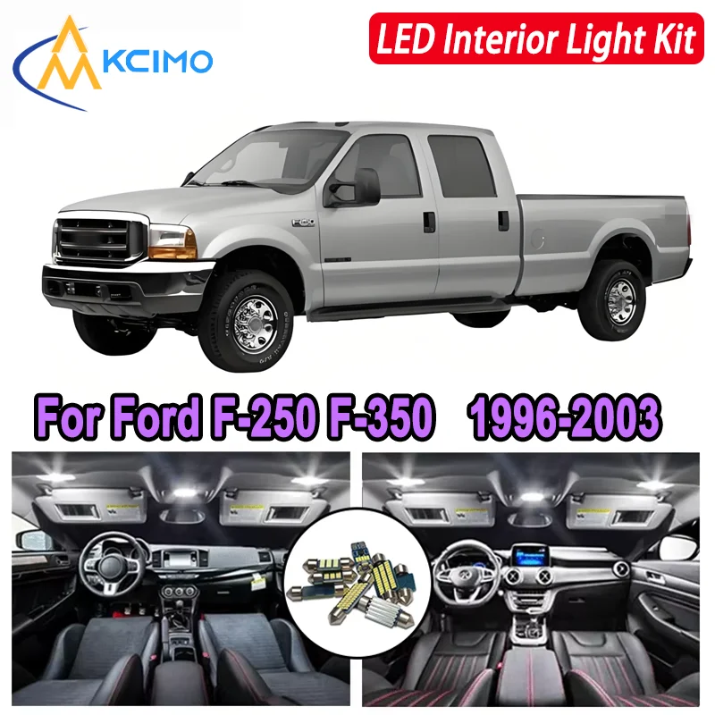 

Kcimo LED For Ford F-250 F-350 (1996-2003) Premium Bright LED Interior Dome Map Trunk Light Kit Car Led Canbus Lamps Car LED