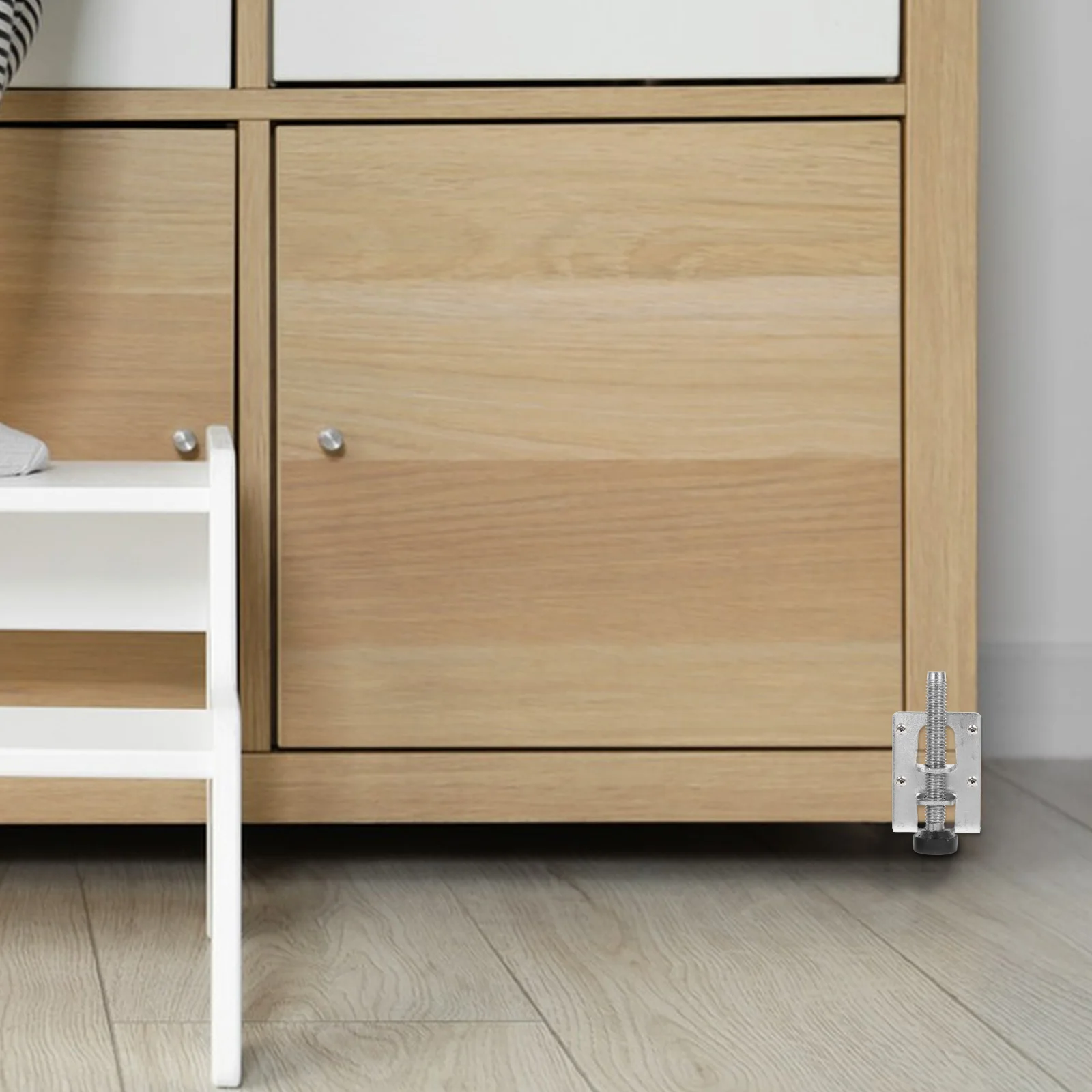 

4Pcs Heavy Duty Furniture Risers Adjustable Leveling Feet for Tables Chairs Cabinets Anti Slip Pad Stability Silver