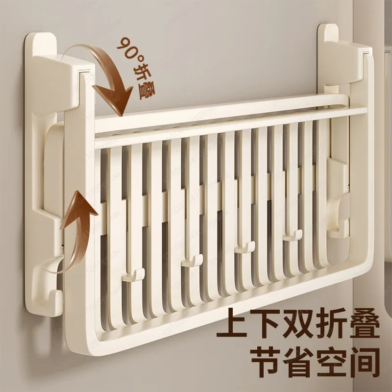 Bath towel rack, bathroom free punching, bathroom shelf integrated pendant, toilet rack, space aluminum towel rack, milky white.