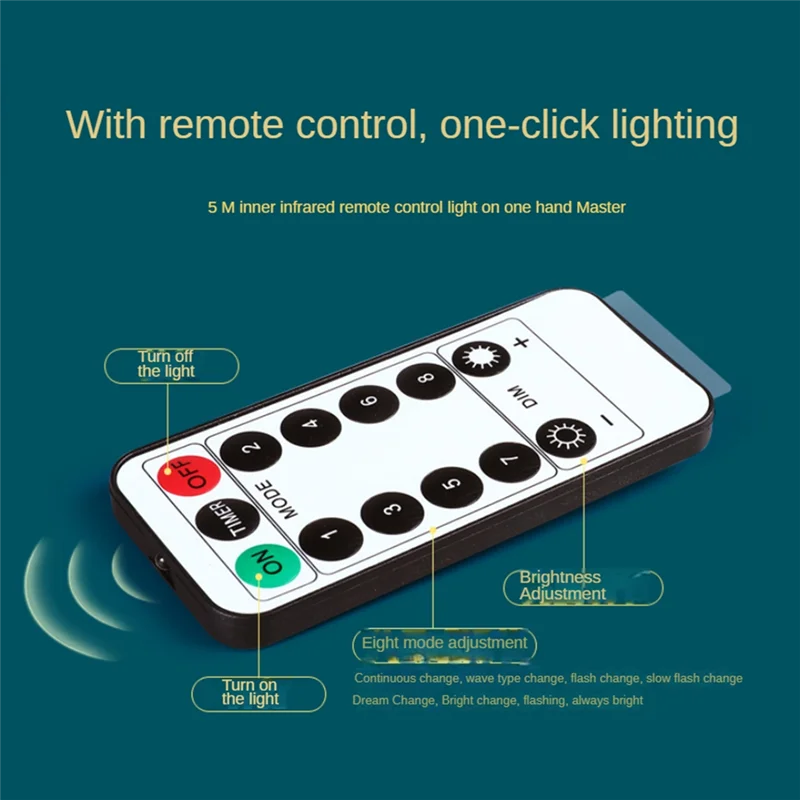 AA84 EID Mubarak Ramadaled Star Moon Stringhe di luci colorate Decorazione per ambienti interni Hanukkah Luce per tende USB, pregevole fattura