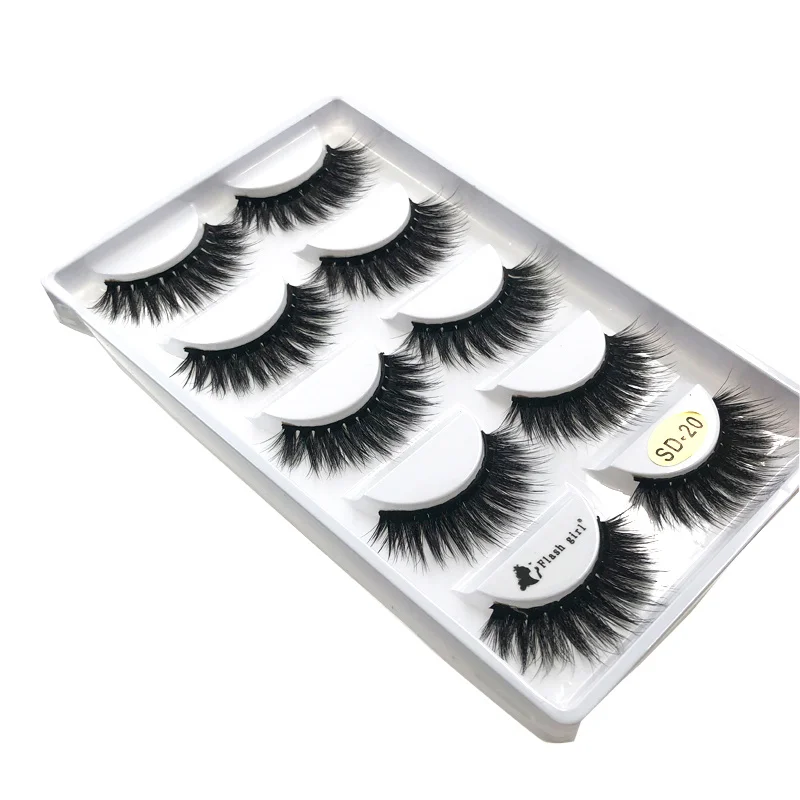 5D 濃密でドラマチックなアイラインを作るナチュラルなロングフェイクミンクまつげ、ステージメイク、誇張、カスタム倍率対応