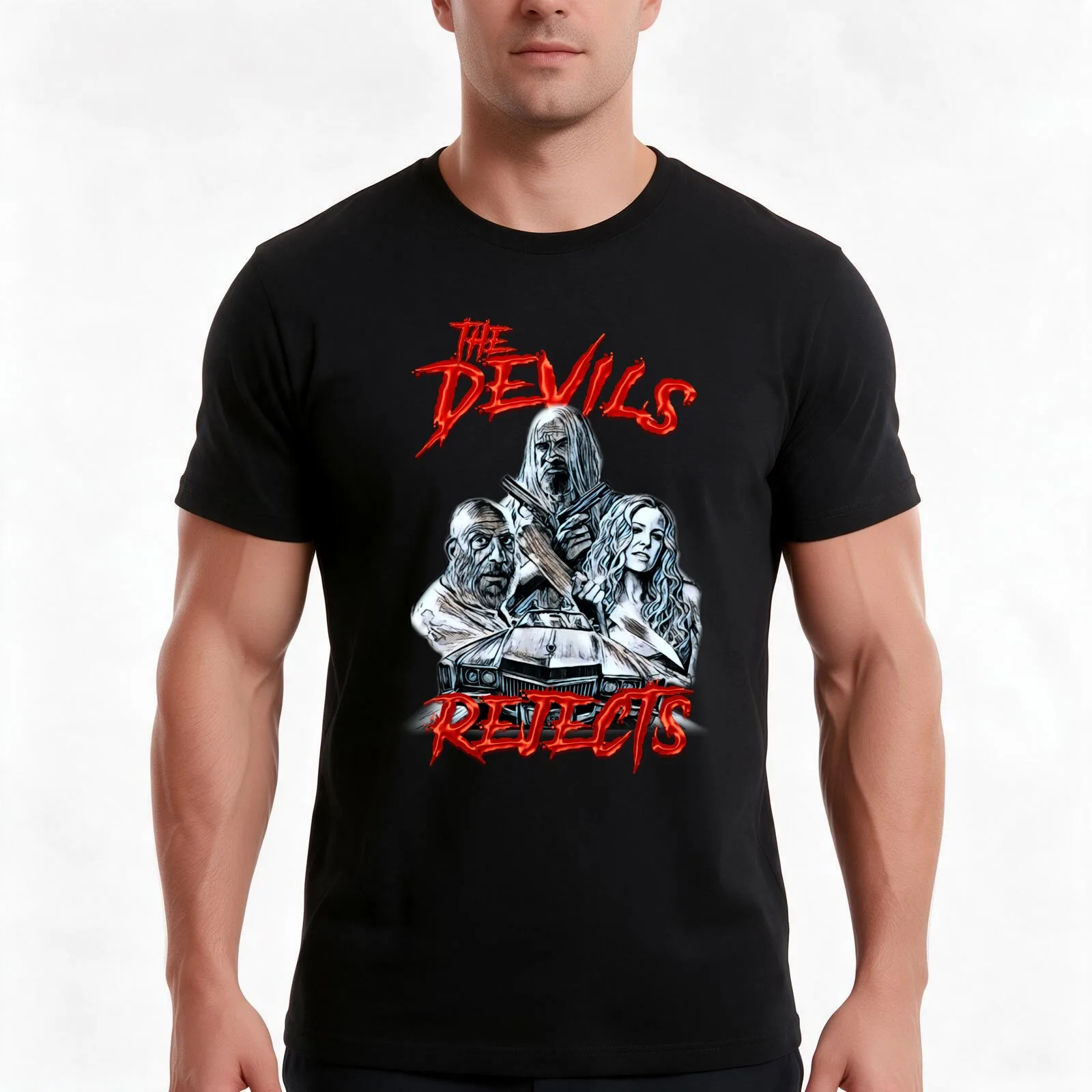 Gift Idea The Devil Great Model Rejects Dark Grey Vintage Retro T-Shirt Summer Casual Cotton Tee Oversized Streetwear Tops