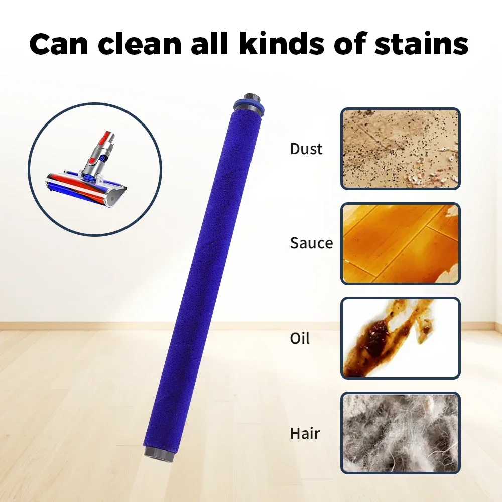Soft Roller Brush Head Brush Bar For Dyson V6 V7 V8 V10 V11 Vacuum Cleaner Rear Brush Soft Roller Household Cleaning Accessories