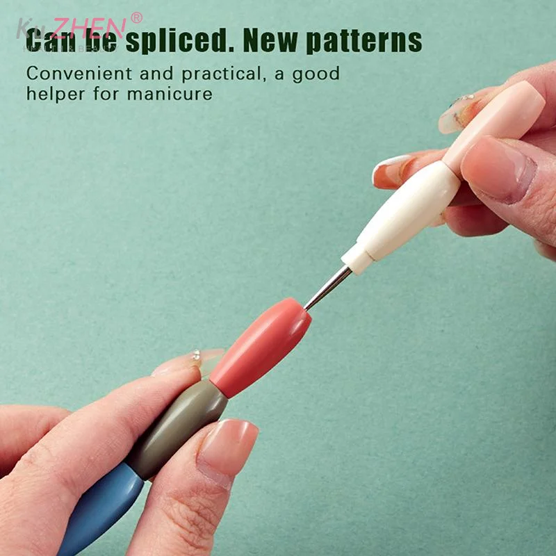 1/5pcs Professional Nail Art Dotting Pen Plastic Handle DIY Dotting Pens Can Be Spliced Rhinestones Gem Picker Manicure Tools