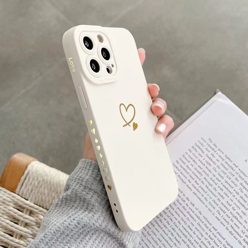 Love Heart Soft Silicone Case For Xiaomi Redmi Note 13 12 Turbo 11 Pro Plus 5G 12S 11S 10S 9S 10 Pro Max Redmi 13C 12C Cover