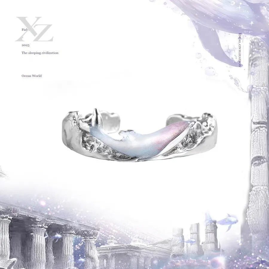 Premium Atlantis Whale Ring – Niche High-End Cold Mouth Open Index Finger Ring, Fade-Resistant Durable Hot Sale