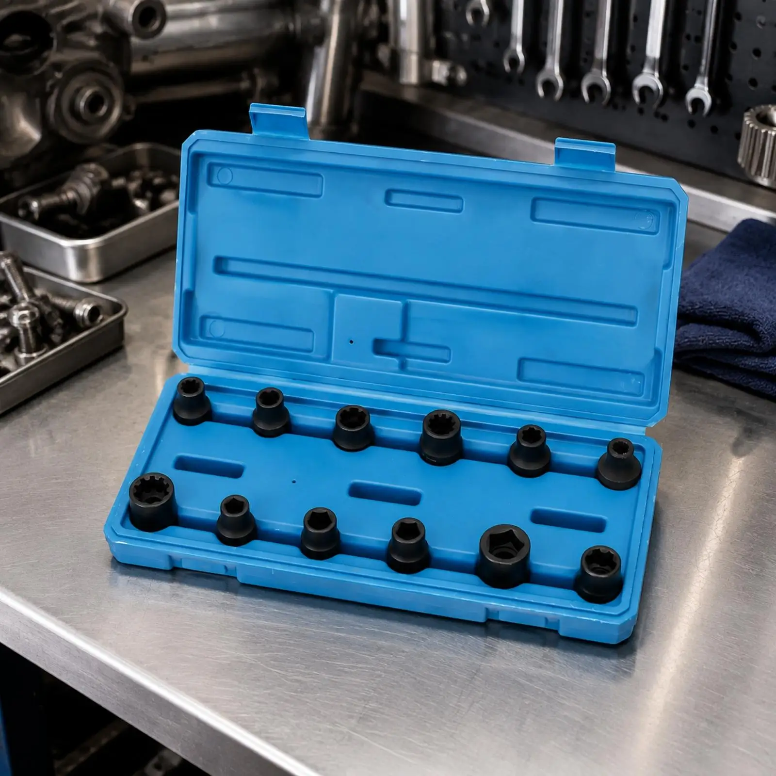12 Pieces 1/2 Inch Drive Brake Caliper Socket Set Portable for Roadside Repair