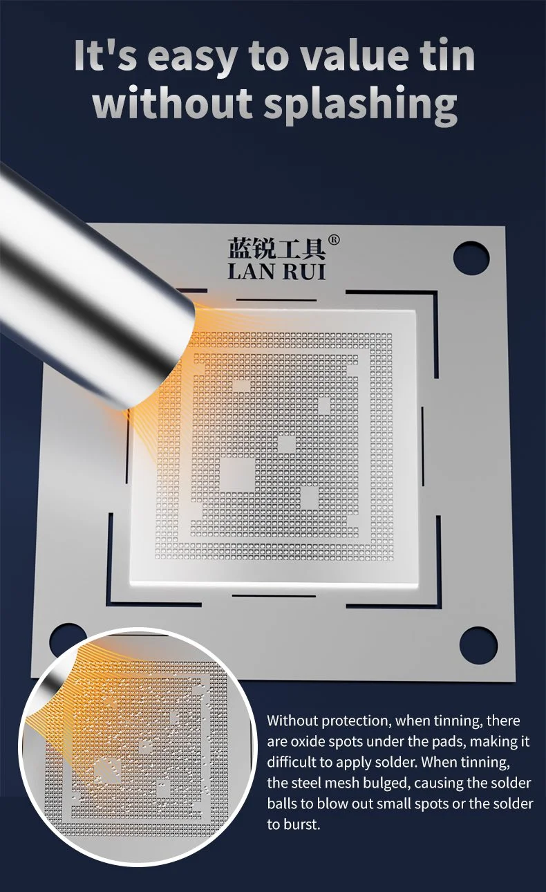 

Lanrui P08 Взрывозащищенная оловянная прокладка для припоя предотвращает выпуклость трафарета и отрыжку припоя из сверхпрозрачного стекла