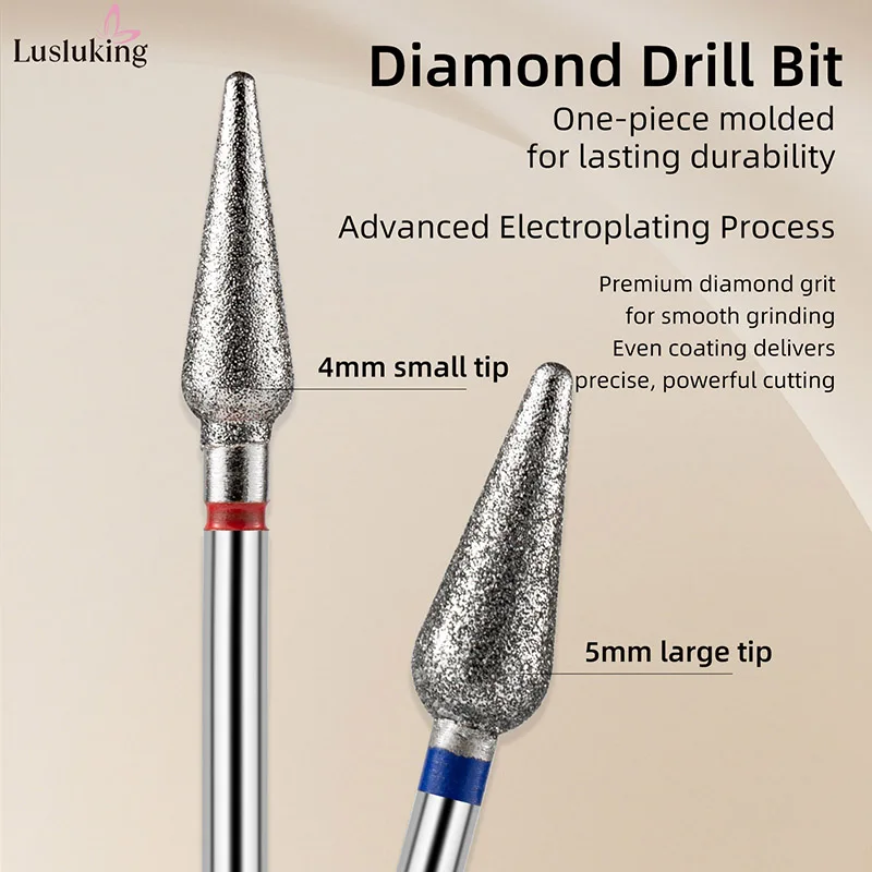ดอกสว่านเจียรเพชร 1/2/5 ชิ้น สำหรับทำเล็บมือ เล็บเท้า กำจัดหนังกำพร้า อุปกรณ์เสริมสำหรับเครื่องเจียรเล็บไฟฟ้าแบบรัสเซีย