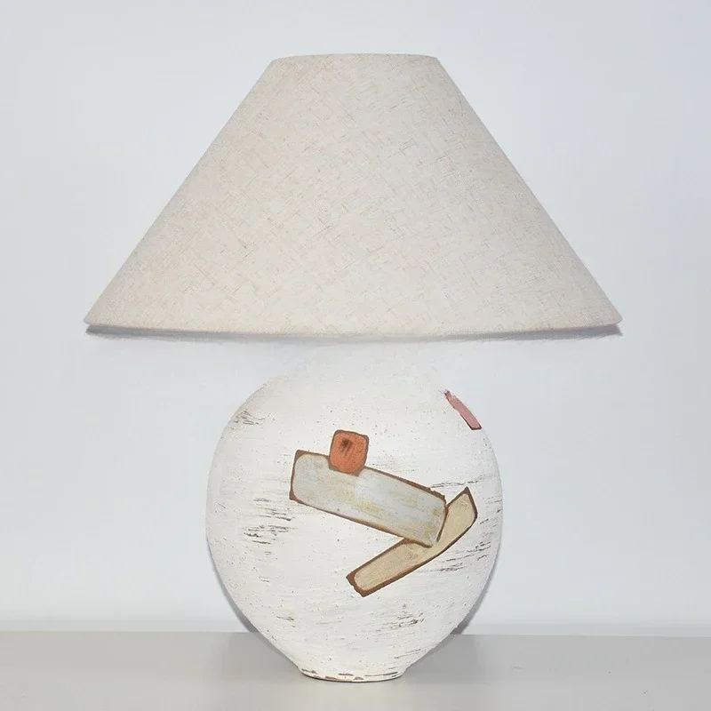 Pottery pot table lamp model room hotel homestay designer bedroom bedside lamp new Chinese decorative