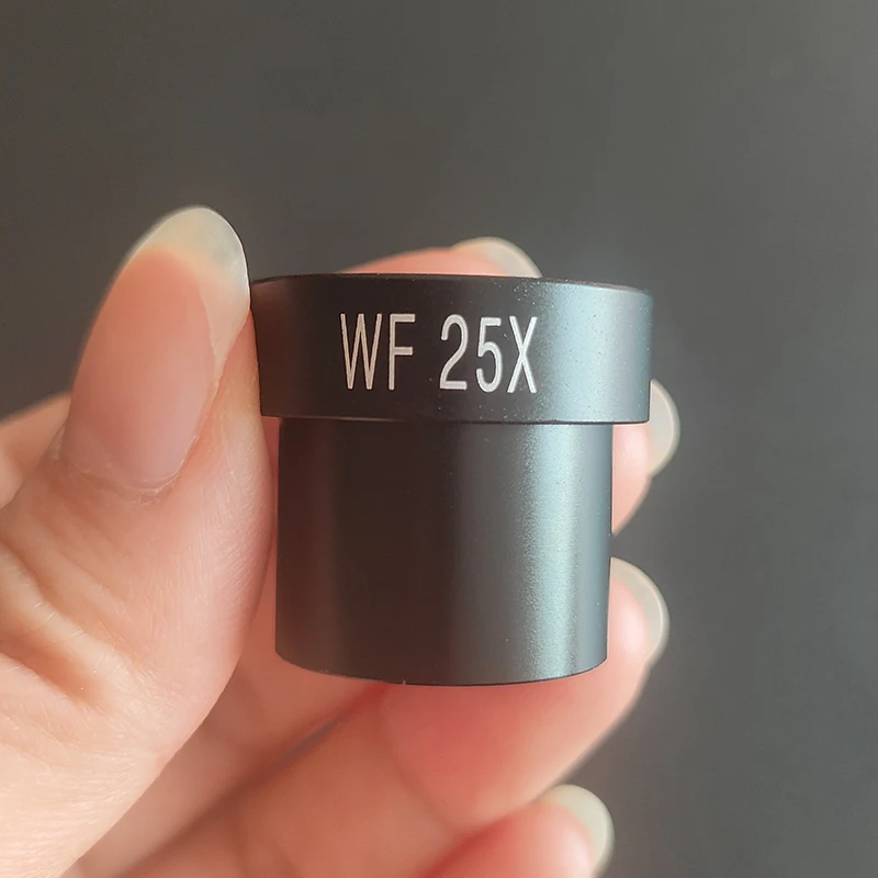 عدسة مجهر WF25X 12 ملم مجال رؤية واسع 23.2 ملم حجم منفذ التثبيت للمجهر البيولوجي