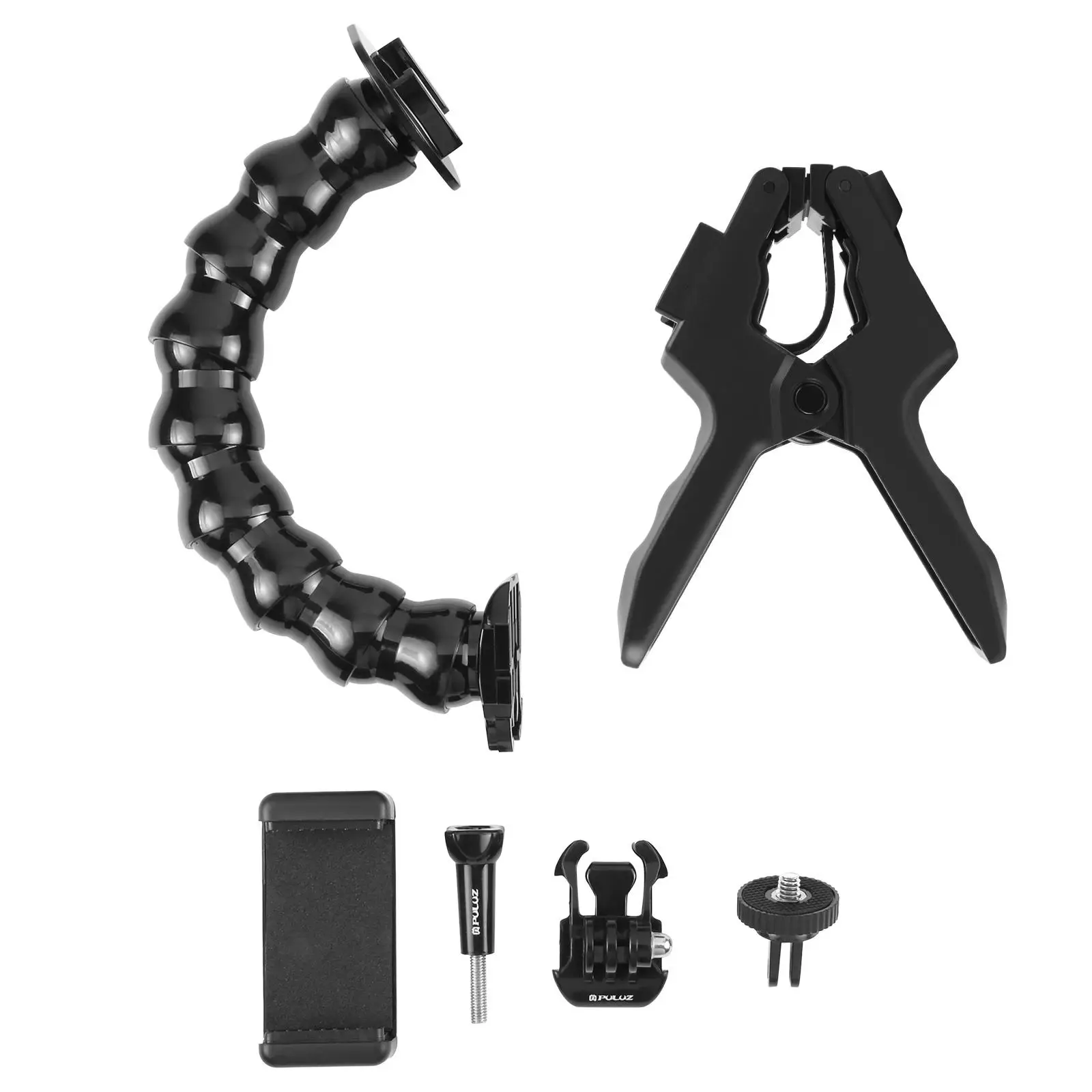 Camera's Flex Clamp Arm Mount Verstelbare Zwanenhals Flexibele Klemmen Clip Beugelhouder Voor GoPro MISSION 1/1 PRO/DJI & Telefoonklem