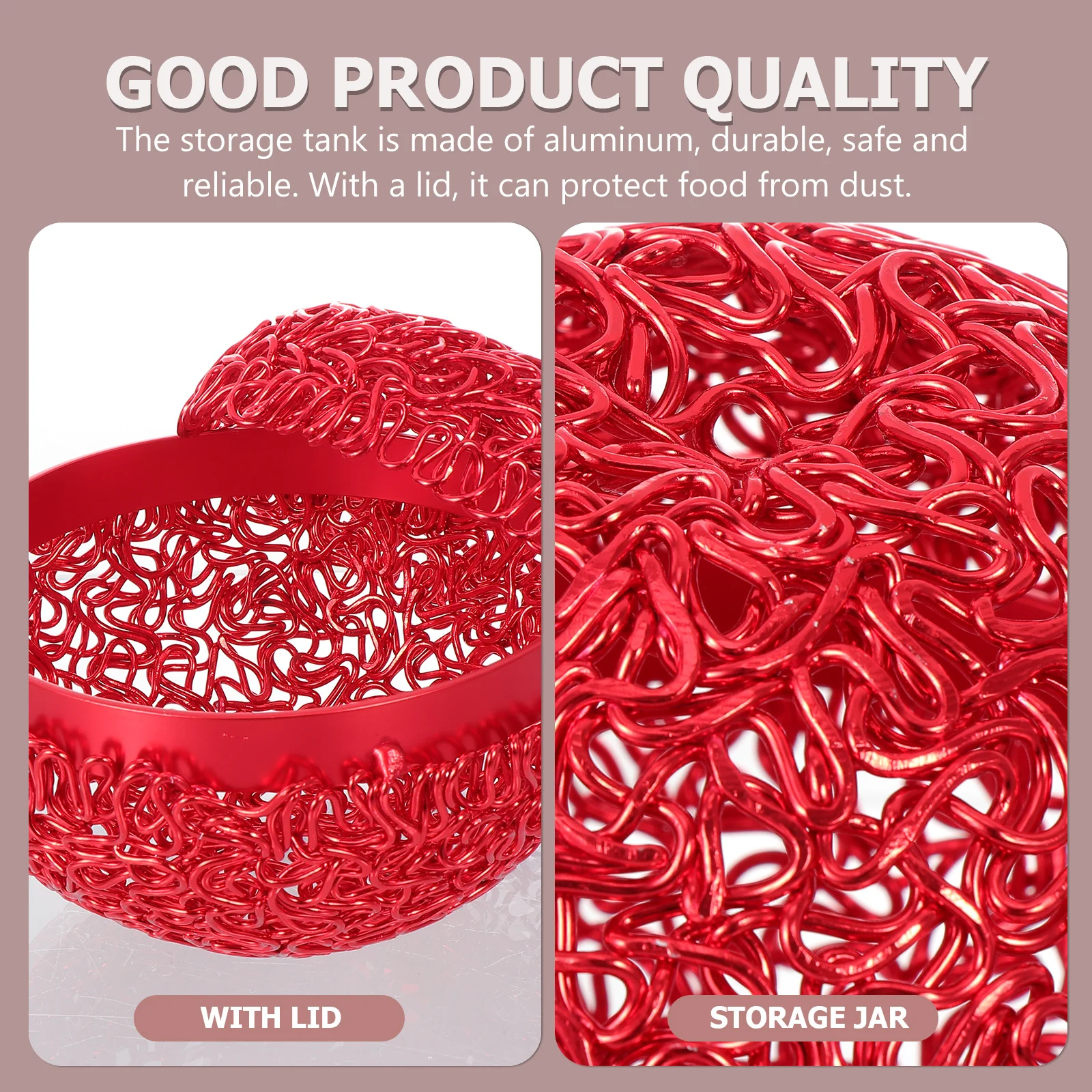 

1Pcs Aluminum Storage Box Desktop Adorn Lightweight Compact Size Fine Workmanship Candy Jar Storage Box Candy Jar