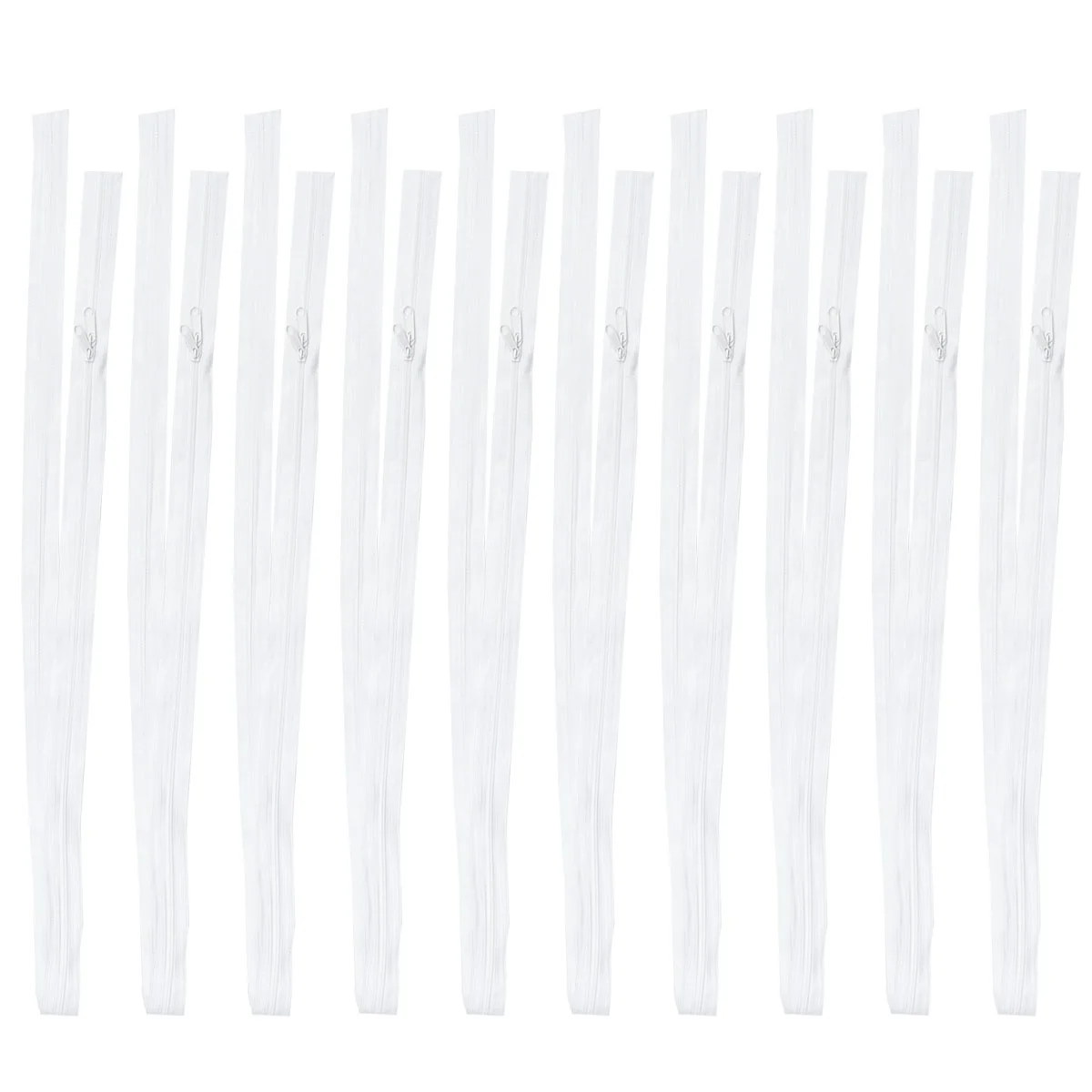 

10Pcs Nylon Quilt Cover Zipper 1M White Smooth Heavy Duty Dual Pull Head for Luggage Tent DIY Sewing Projects Multi Purpose Long