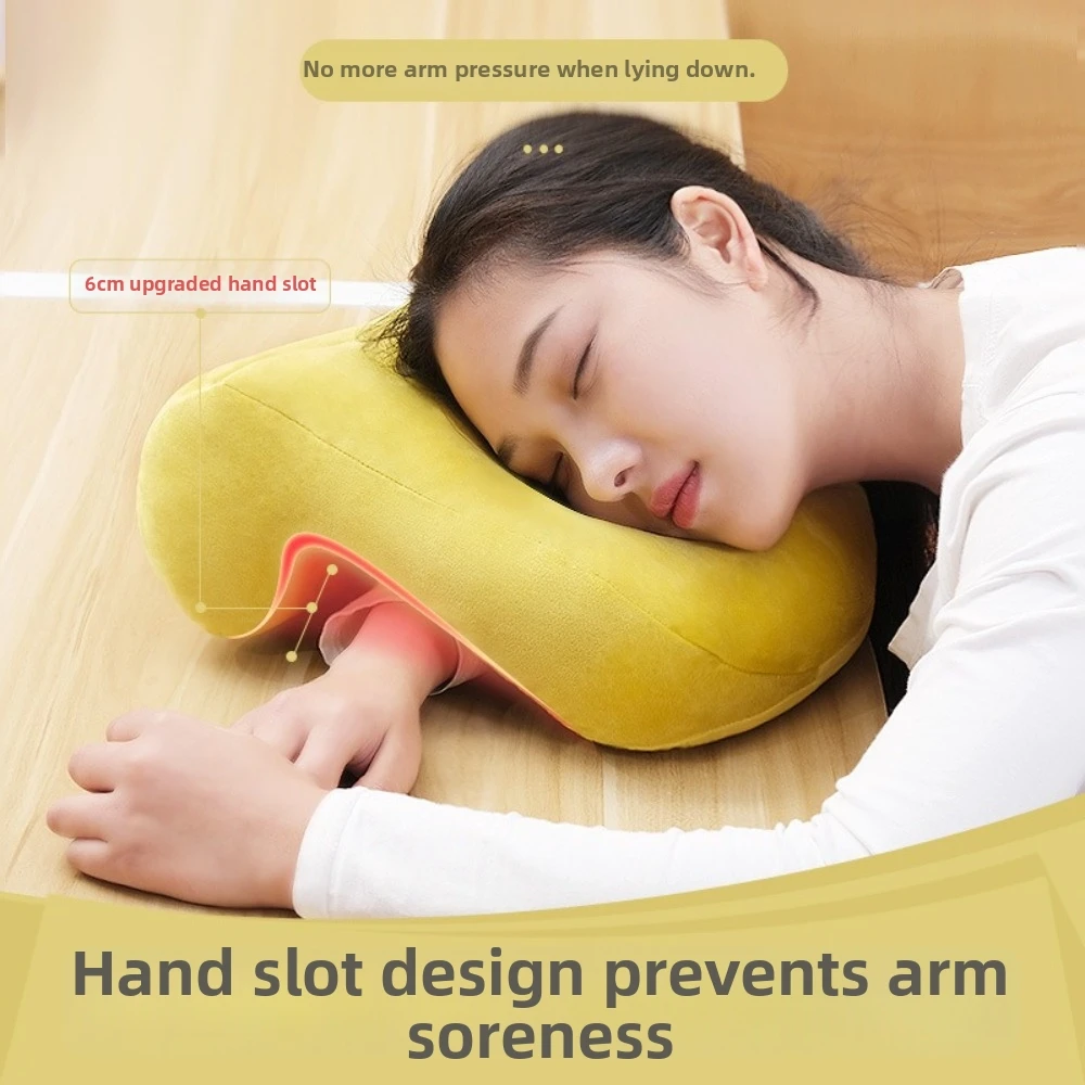 Breathable Nap Pillow Washable Multifunctional Waist Protection Pillow Hollow Design Ergonomic Sleeping Pillow for Travel Use