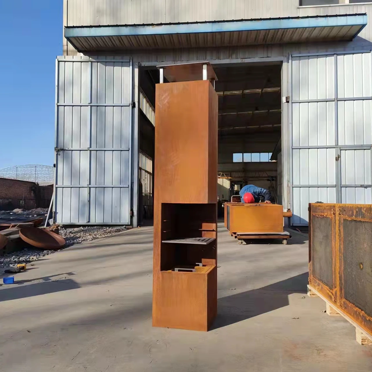 حديقة الفن تصميم في الهواء الطلق Firepit موقد حرق الأخشاب حديقة الموقد