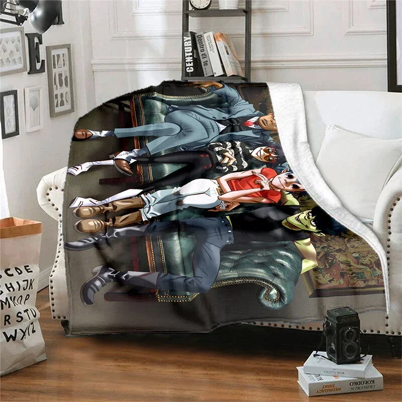 Gorillaz Band UK Virtual Band Blanket Children's High Quality Flannel Blanket Soft and Comfortable Home Travel Blankets