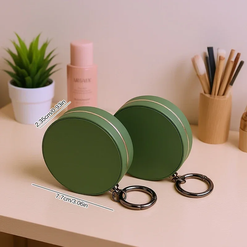 Empty Air Cushion Puff Box With Keychain Powder Sponge Mirror Portable Cosmetic Makeup Case Container For Bb Cream Foundation