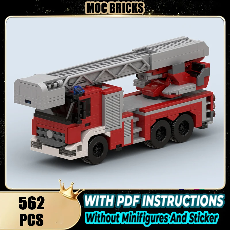 

Moc Building Blocks Pap (26cht Fire Ladder Truck Технология модульных кирпичей Модель Подарки Рождественские игрушки Наборы «сделай сам» Сборка!