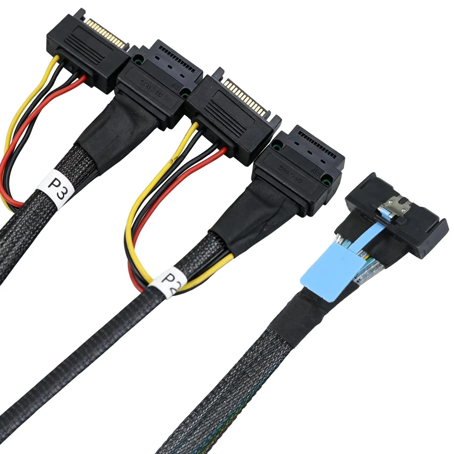 MCIO 8i 8x 74 Pin to Dual GEN-Z 1C 56 Pin Female Locating Screw Holes High-Speed Server Cable