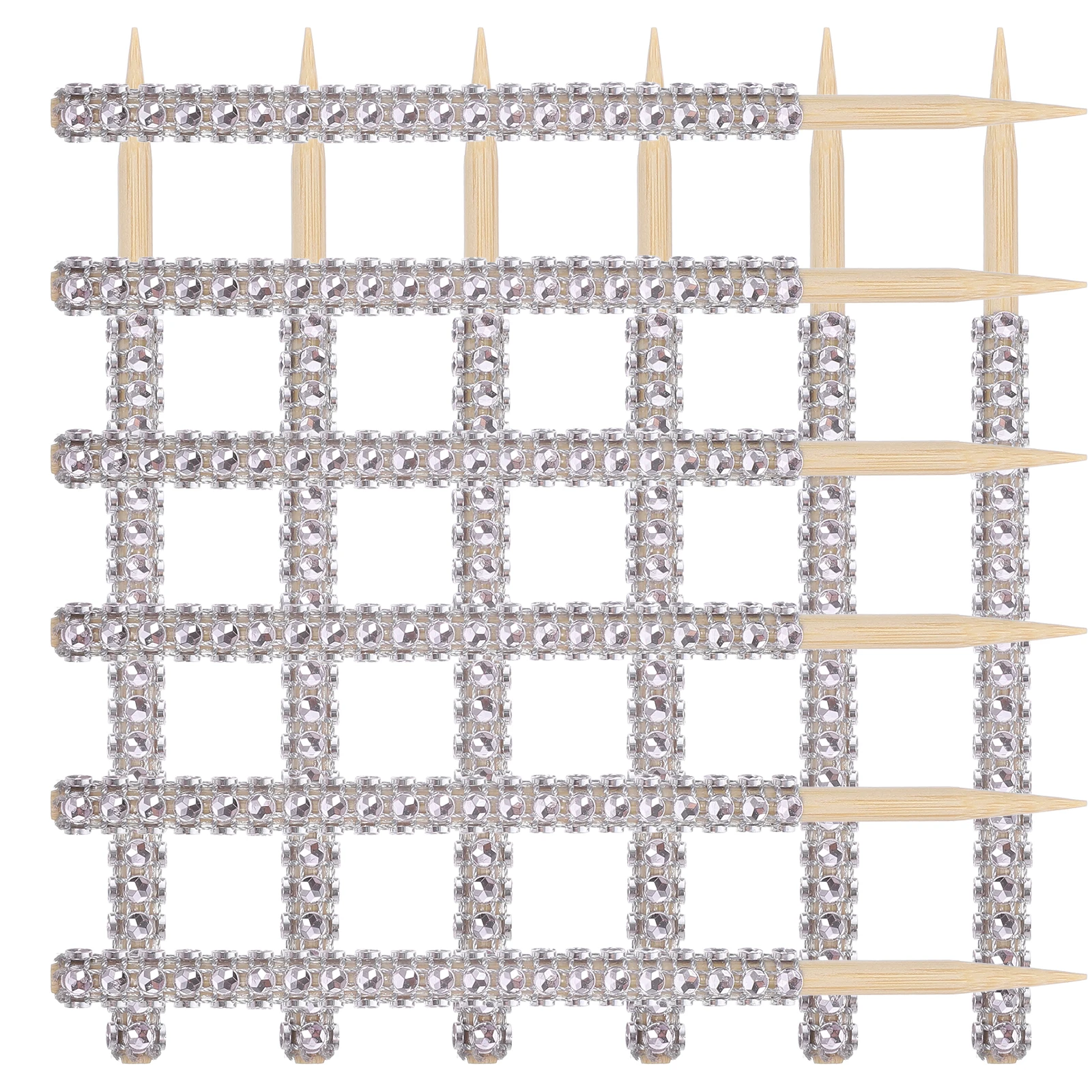 

12pcs Wooden Candy Sticks Rhinestone Decorative Cake Pops Lollipop Tools For Party Christmas Decor Multi-Function Compact