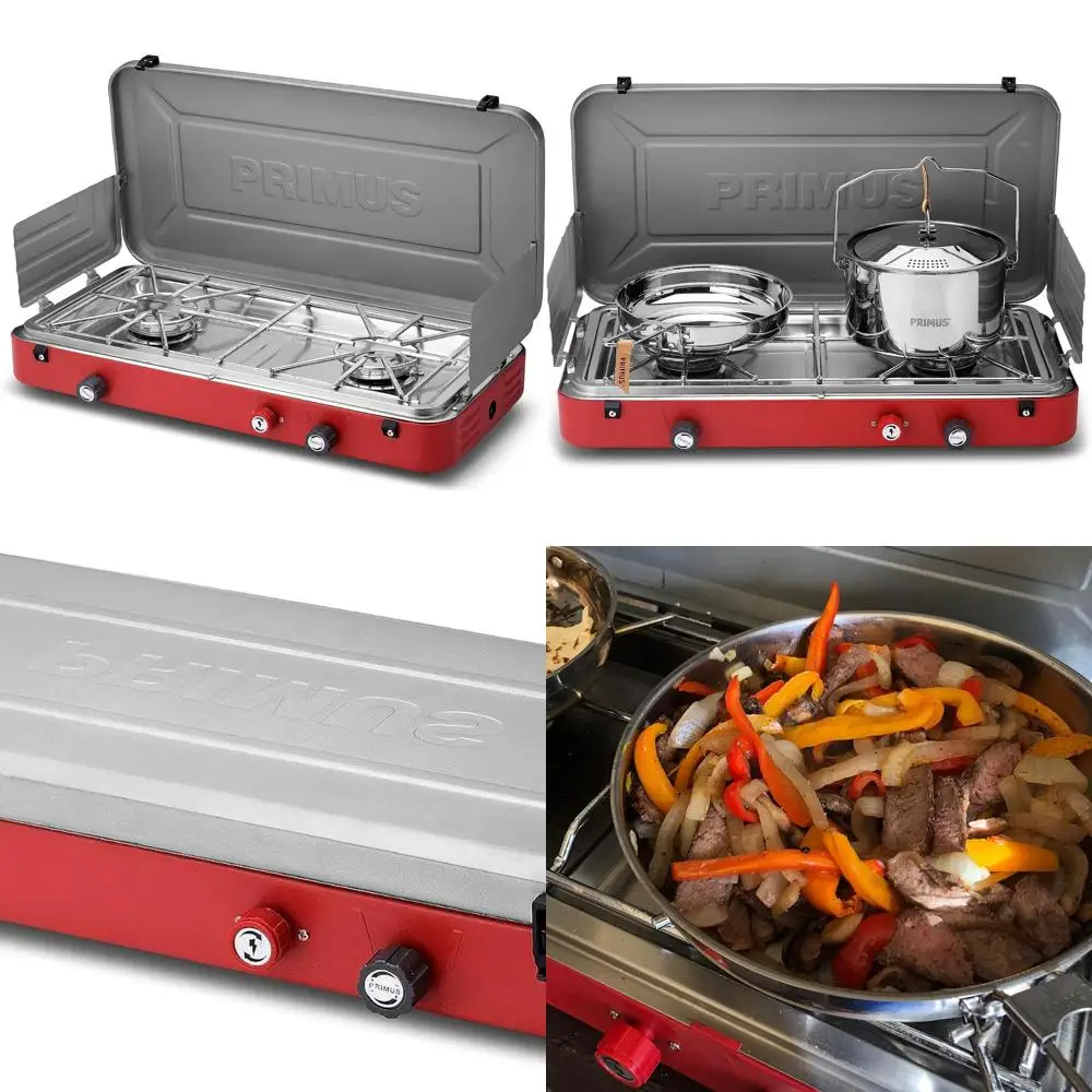 

Profile Portable 2-Burner Camping Stove | Perfect for Overlanding and Camping |Piezo Ignition for Easy Start, Black