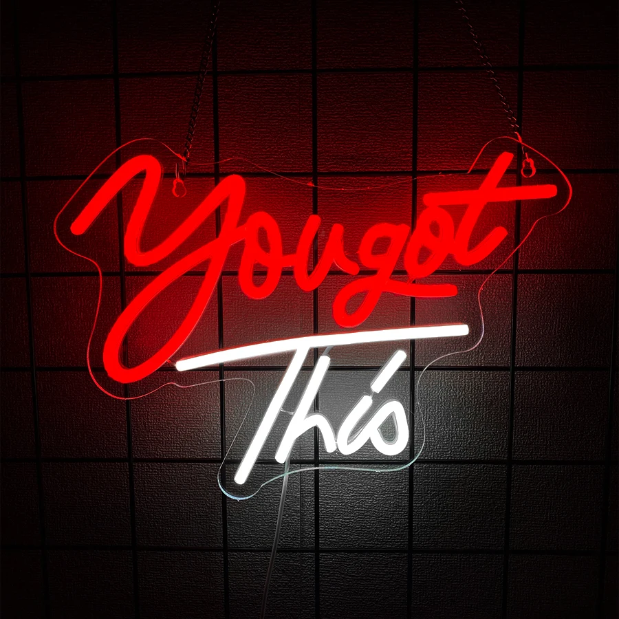 You Got This Neon Sign, LED Neon Light for Wall Decor, Inspirational Quote Light Sign for  Bedroom,Classroom Party Decoration