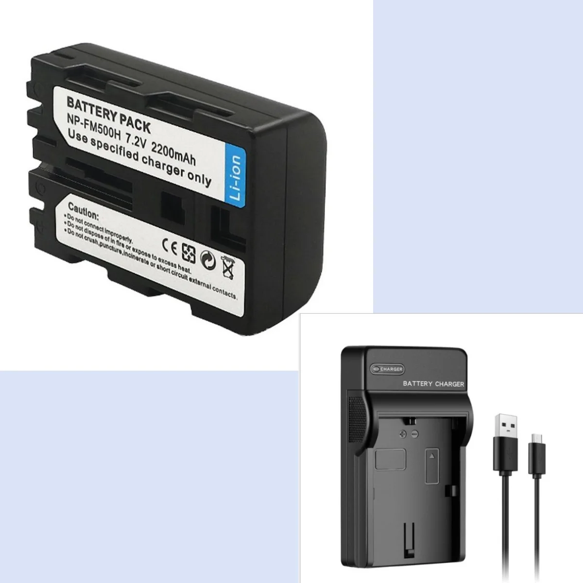 2200mAh NP-FM500H NP FM500H NPFM500H Camera Battery For Sony A57 A58 A65 A77 A99 A550 A560 A580 Battery L50 Battery Charger