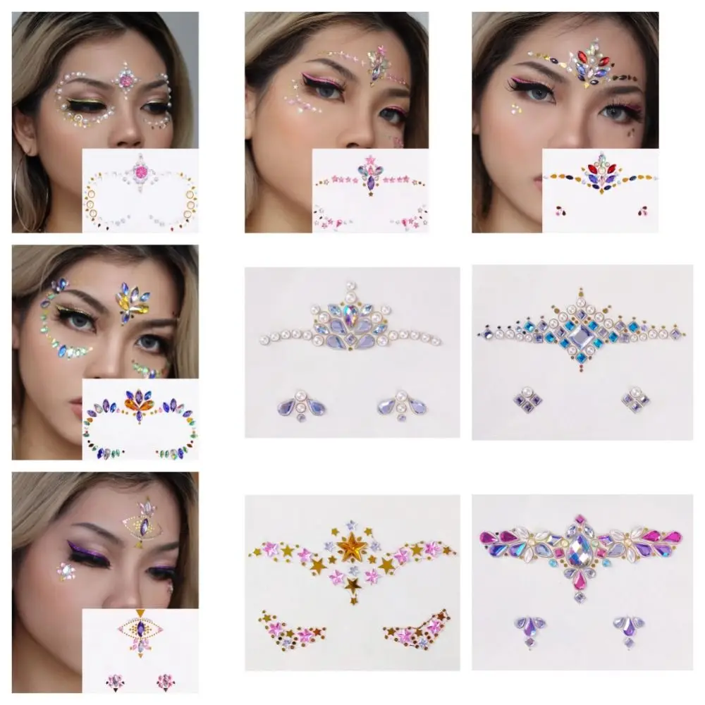 Tijdelijke Gezicht Edelstenen Stickers Professionele Waterdichte Crystal Face Tattoo Langdurige Kleurrijke Oog Edelstenen Make-Up Stickers