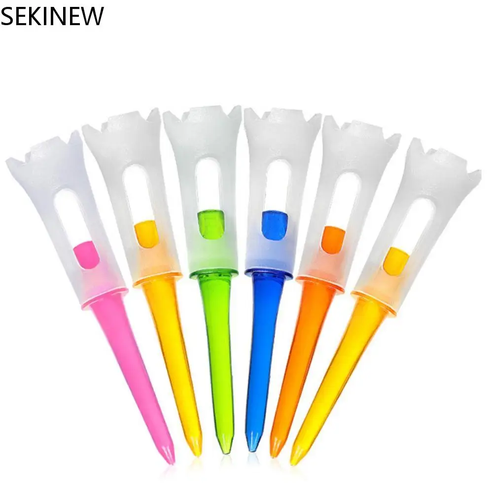 10Pcs/Lot Ball Holder Golf Tees Low Resistance 83MM Golf Clubs Tee Rubber Cushion Multi-colored Golf Training Tools