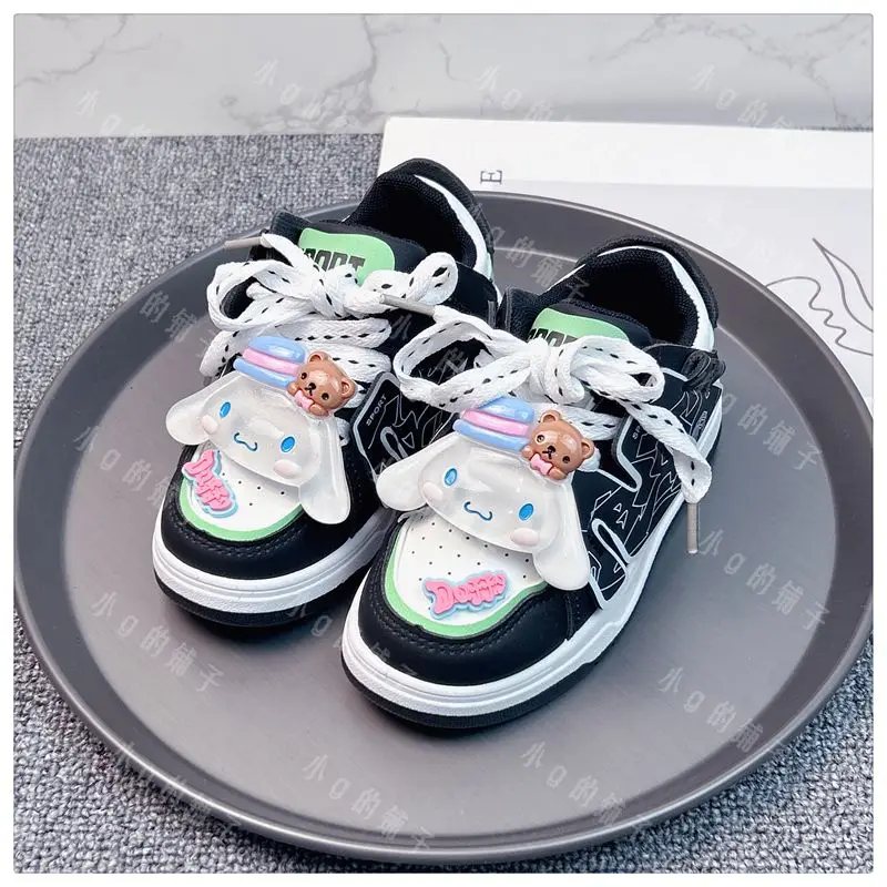 Anime Child Cinnamoroll Skate Shoes Kawaii My Melody Spring Autumn Luminous Sneakers Outdoor Anti-Slip Running Shoes Girl Gift