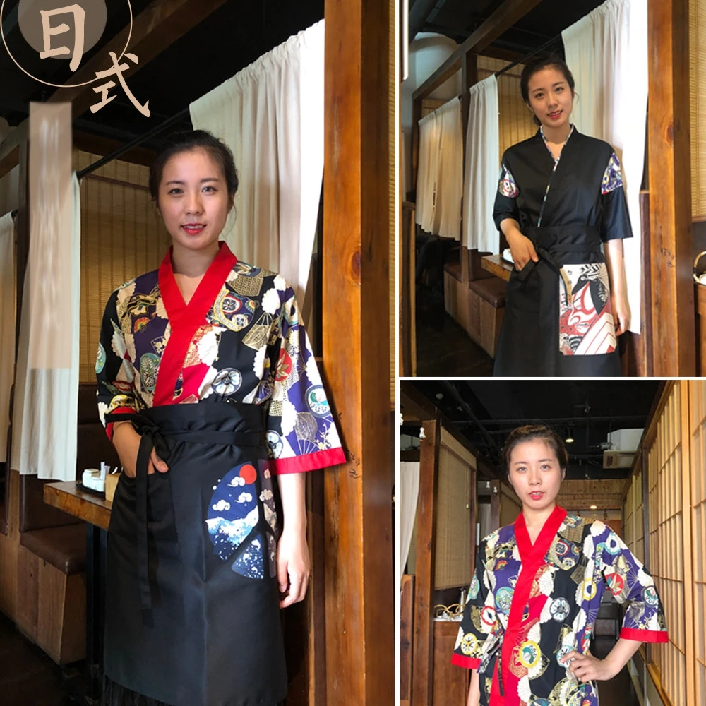Japanse stijl chef-kok uniform Izakaya Sushi Restaurant chef-kok jas Kimono Koreaanse Japanse keuken chef-kok kleding ober koken tops
