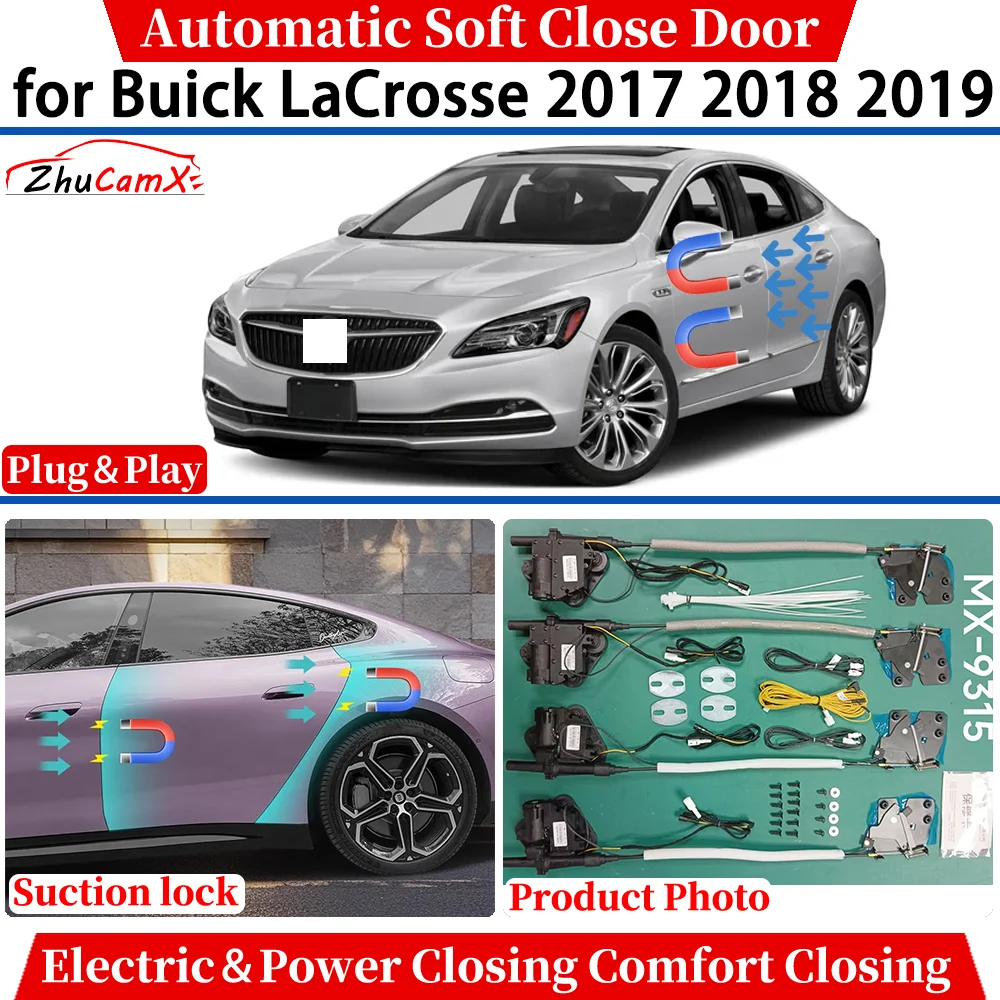 for Buick LaCrosse 2017 2018 2019 Car Automatic Soft Close Door Electric Power Comfort Closing Suction lock Quiet System