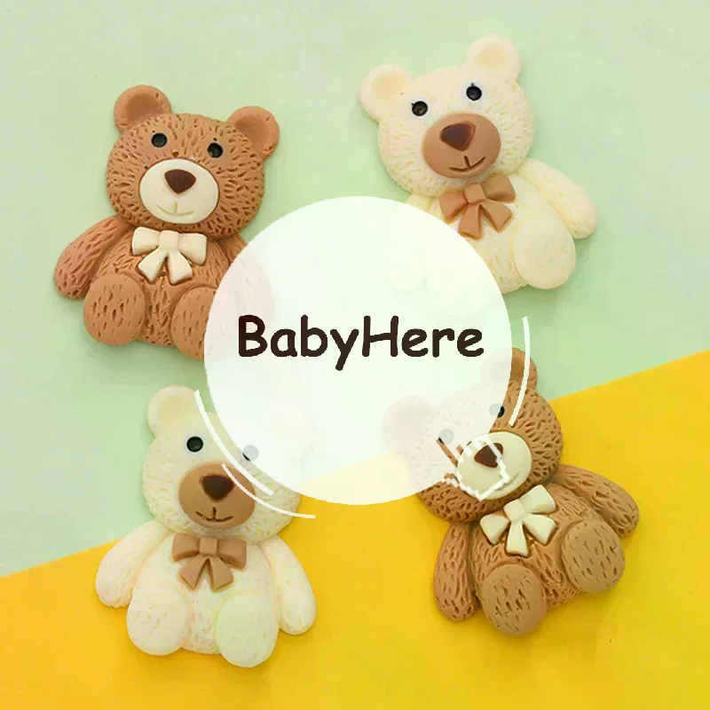 10Pcs Cartoon Coffee Bear Resin Bears for Phone Decor Scrapbooking Craft DIY Jewelry Accessories