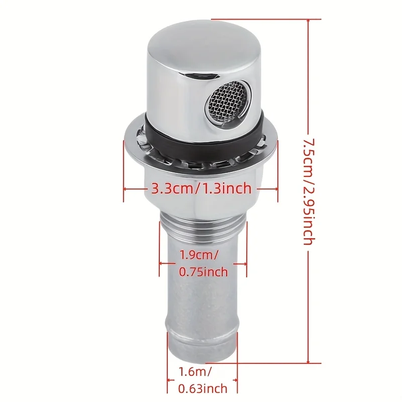 1pc 316 Stainless Steel 5/8 inch Boat Yacht Fuel Gas Tank Vent Straight Tube Marine Hardware Fitting