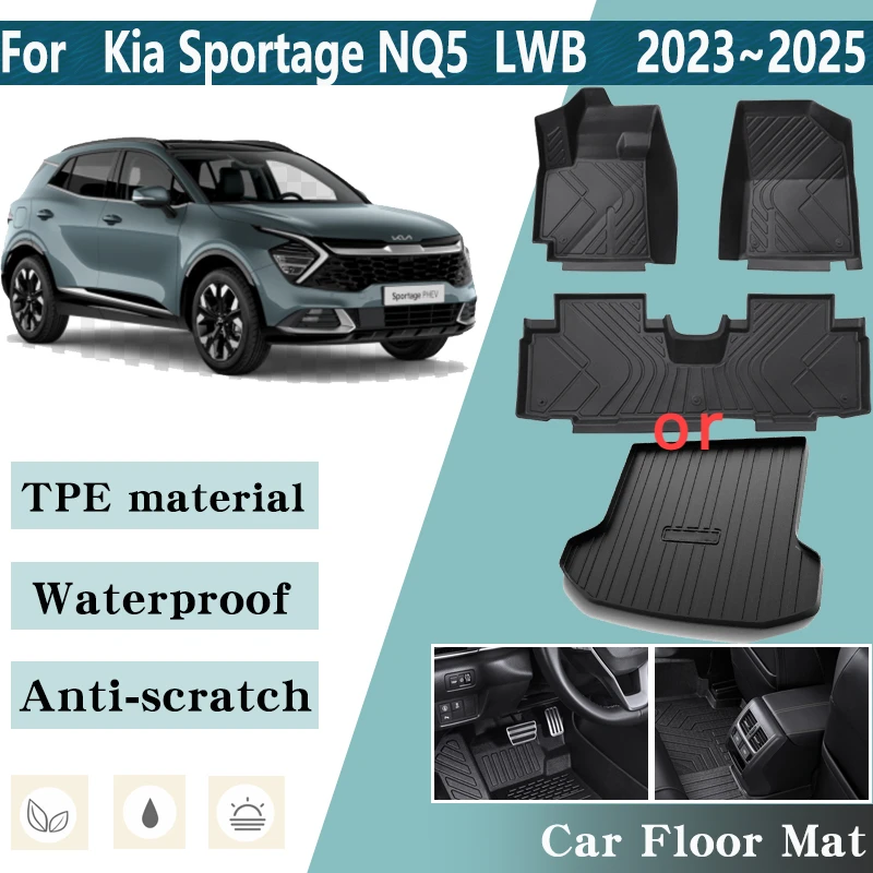 

LHD Car Floor Mats for Kia Sportage 2023 NQ5 2024 2025 LWB Anti-slip Car Foot Custom Liner Mats Anti-dirt Trunk Pads Accessories