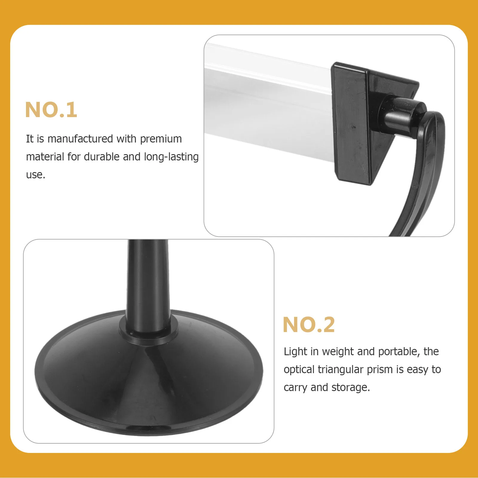 

Optical Glass Triangular Prism Teaching Light Spectrum Physics Precise Design Good Reflections Color Separation Portable Easy