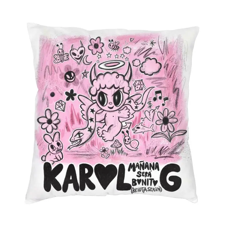 Karol G Bichota Season Cushion Cover 45x45cm Soft Reggae Ainger Pillow Case for Sofa Car Square Pillowcase Bedroom Decoration